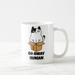 Caneca De Café Afaste o Gato Engraçado Humano numa Caixa