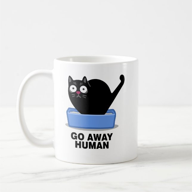 Caneca De Café Afastem Humanos Engraçados Gatos Pretos Odeiam Hum (Esquerda)