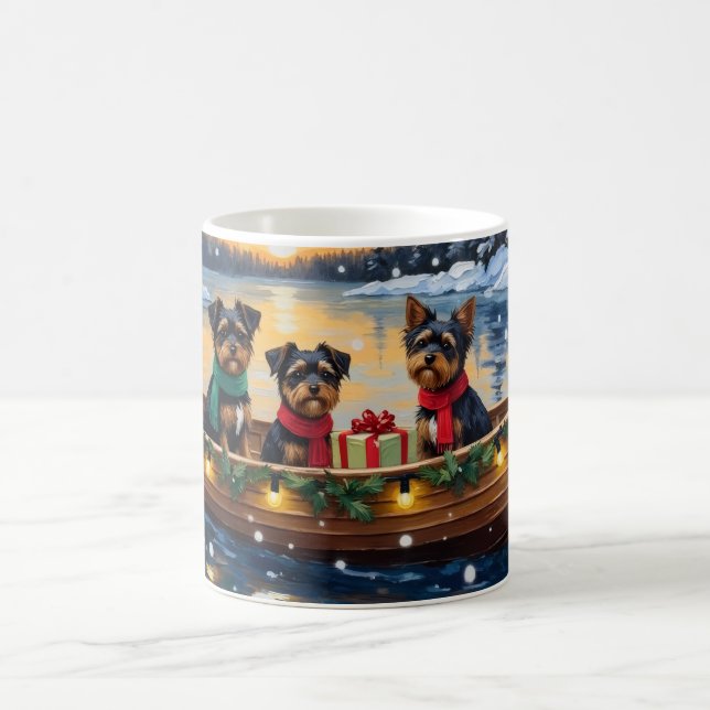 Caneca De Café Affenpinscher Dog Christmas Boat Holiday (Centro)