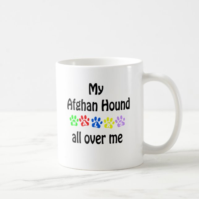 Caneca De Café Afghan Hound Walks Design (Direita)