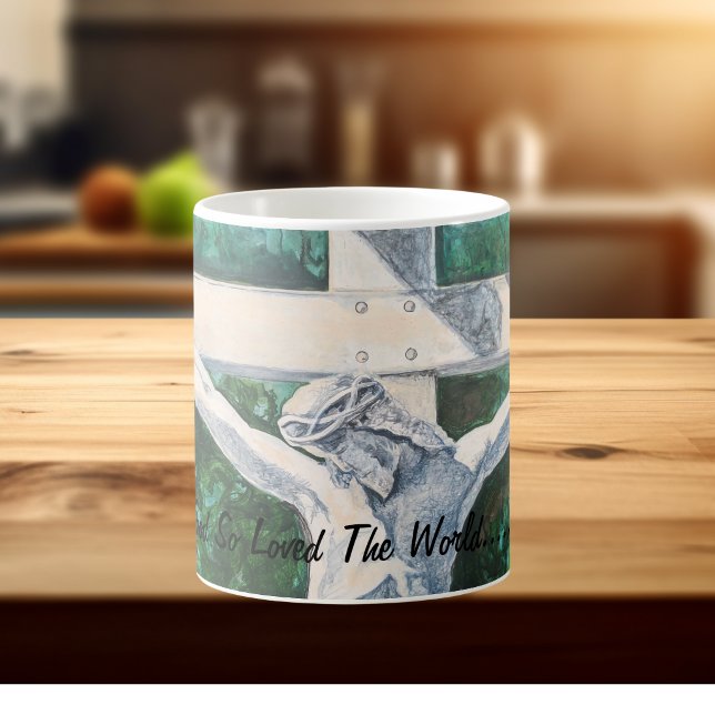 Caneca De Café Afirma/Escritura João3:16 Arte Original Pintada à  (Criador carregado)