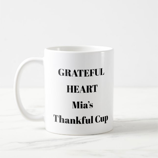 Caneca De Café Afirmação Cardíaca Grateful Daily Afirmation (Esquerda)
