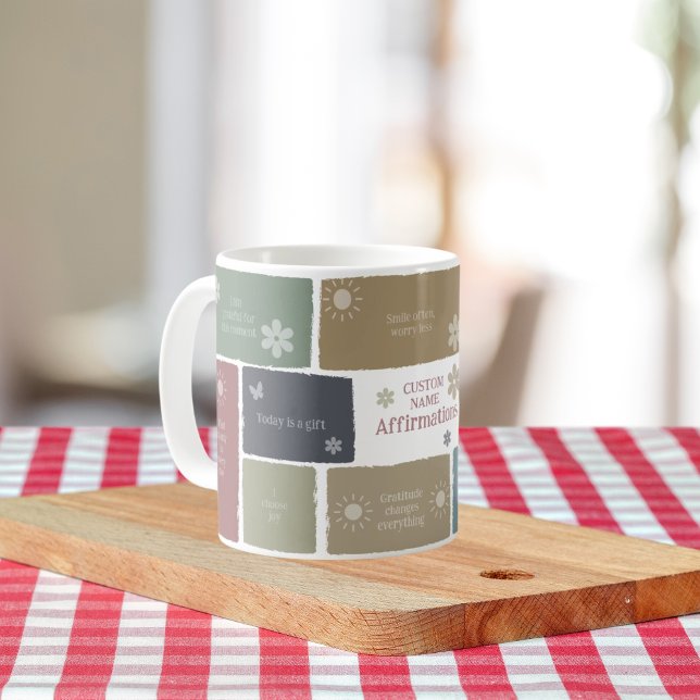 Caneca De Café Afirmação De Boho E Palavra De Citação Inspiracion (Criador carregado)