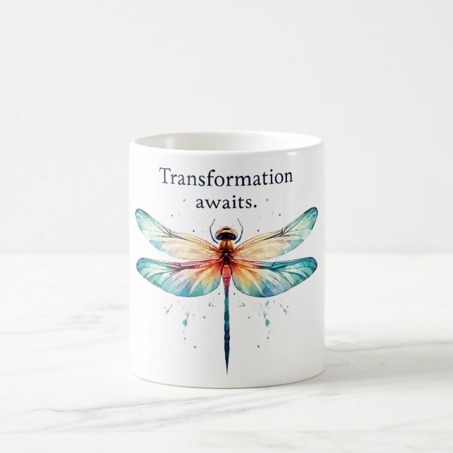 Caneca De Café Afirmação Positiva da Dragonfly (Centro)