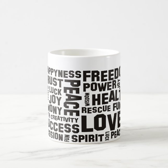 Caneca De Café afirmações a preto - antecedentes claros (Centro)