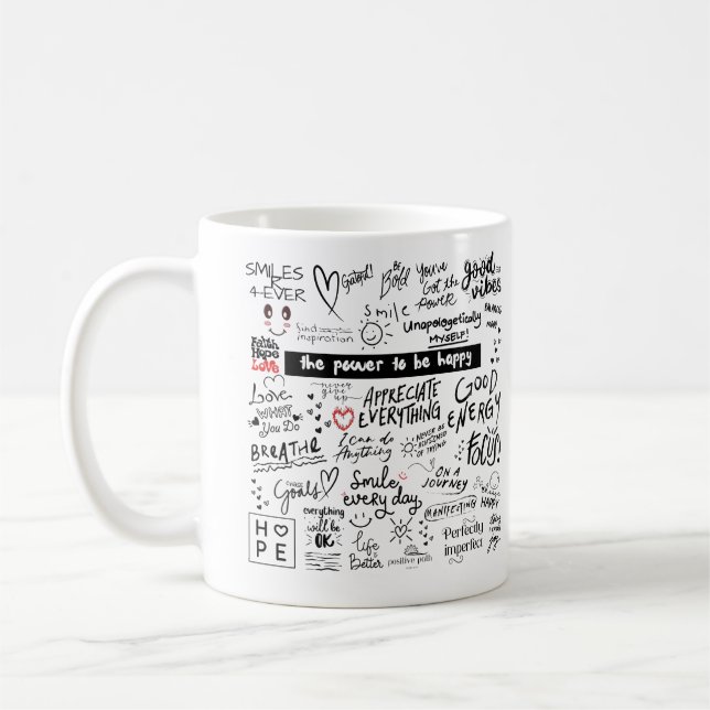 CANECA DE CAFÉ AFIRMAÇÕES BOAS VÍBULAS MUG (Esquerda)