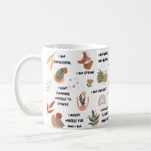 Caneca De Café Afirmações de Lembretes Diárias de Boho