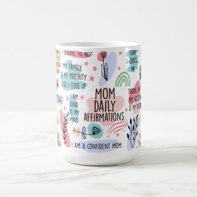 Caneca De Café Afirmações Diárias da Mãe Inspiracional (Centro)