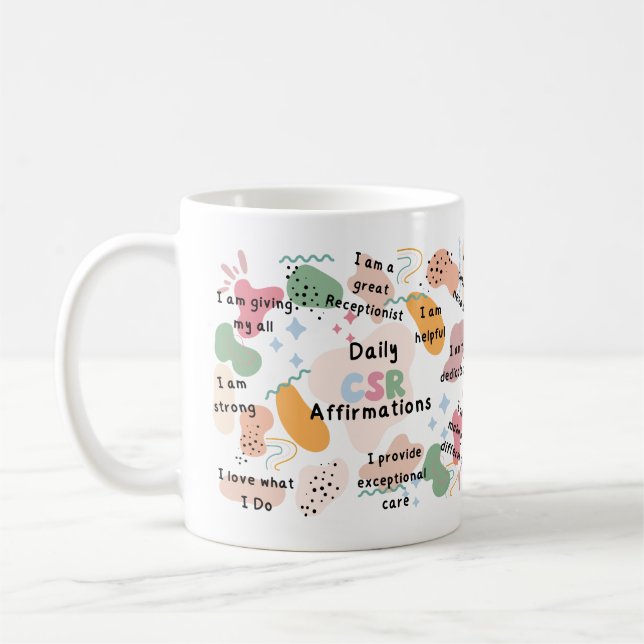 Caneca De Café Afirmações Diárias de Representante do Serviço de  (Esquerda)