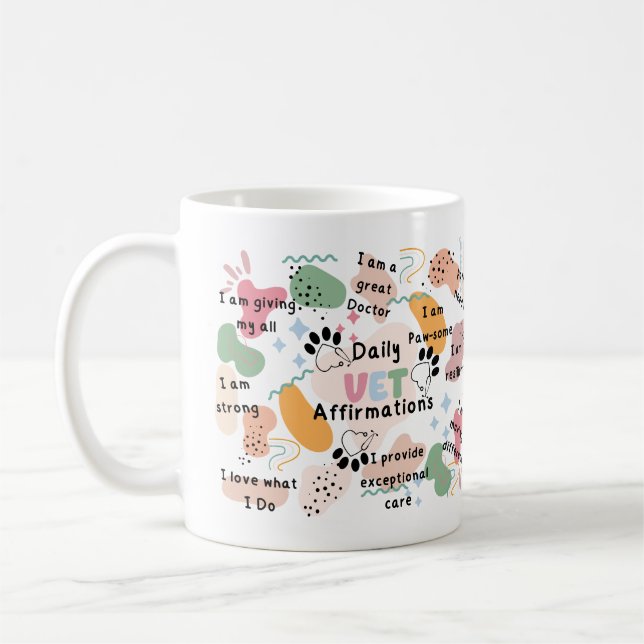 Caneca De Café Afirmações Diárias Positivas do Veterinário Colori (Esquerda)