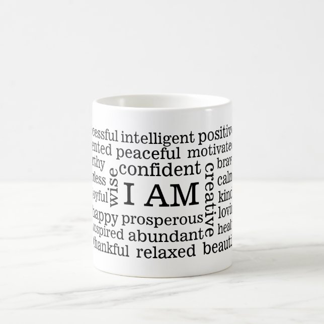 Caneca De Café Afirmações positivas da imagem saudável do auto EU (Centro)