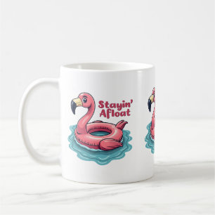 Caneca De Café Afloat Funny Flamingo Piscina Float Retro
