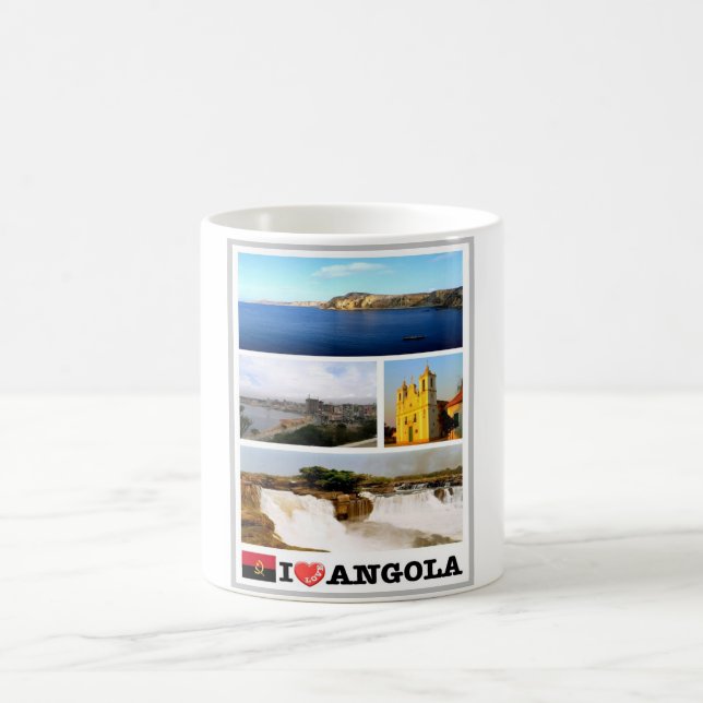 Caneca De Café África - Angola - Angola - Eu Amo (Centro)