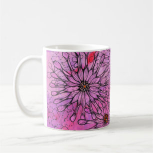 Caneca De Café África Daisy Cape Daisies Flores Rosa Arte Floral