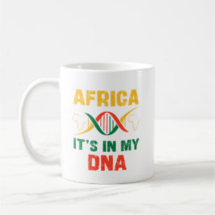 Caneca De Café África Está no Meu DNA Patrimônio Africano Orgulho
