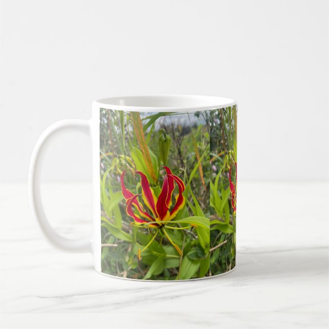 Caneca De Café Africa Flame Lily 15 Oz Coffee Mug (Esquerda)