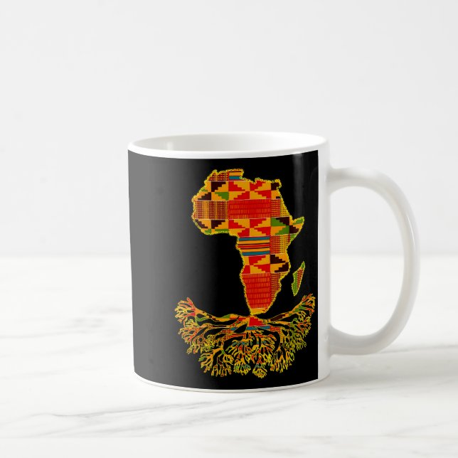 Caneca De Café Africa Map Traditional Kente Cloth African Roots C (Direita)