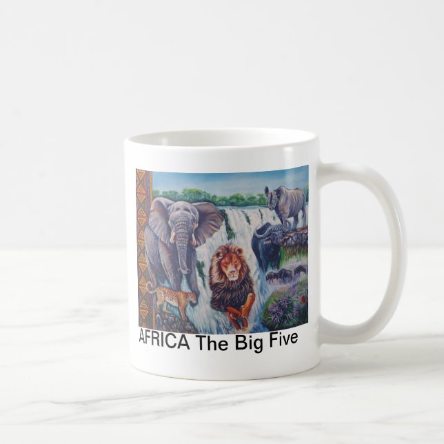 Caneca De Café ÁFRICA os cinco grandes (Direita)