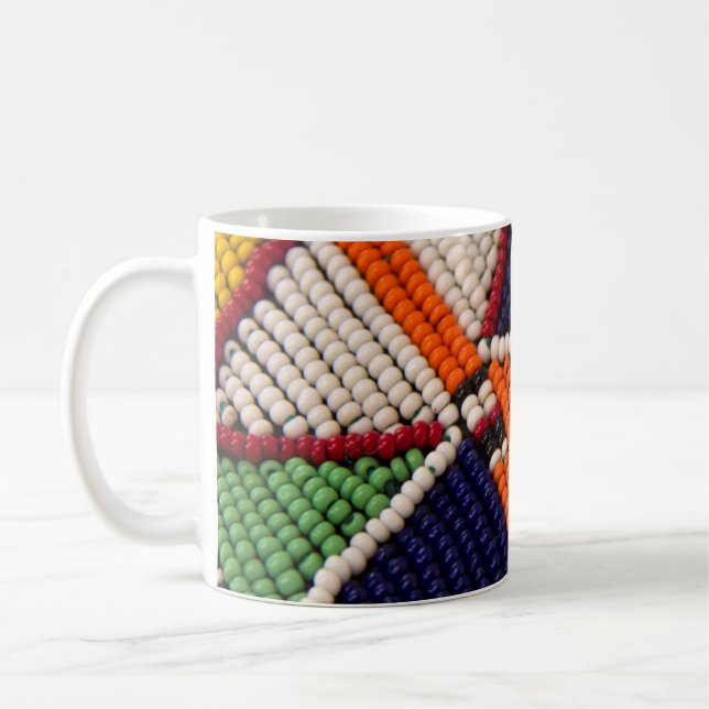 Caneca De Café África, Quênia. Miçangas Tribais de Maasai (Esquerda)