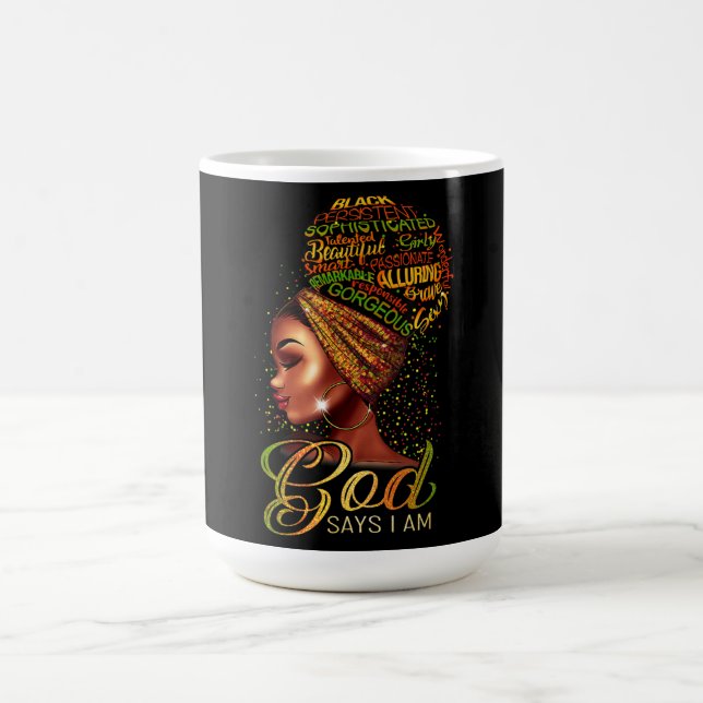 Caneca De Café African American Girl God Diz Que Sou Orgulho Negr (Centro)