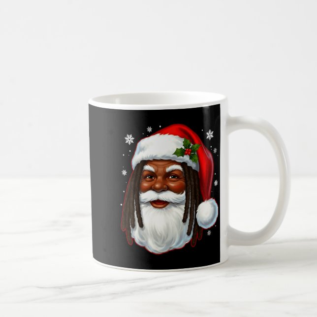 Caneca De Café African American Santa Christmas Cool Black X-mas  (Direita)