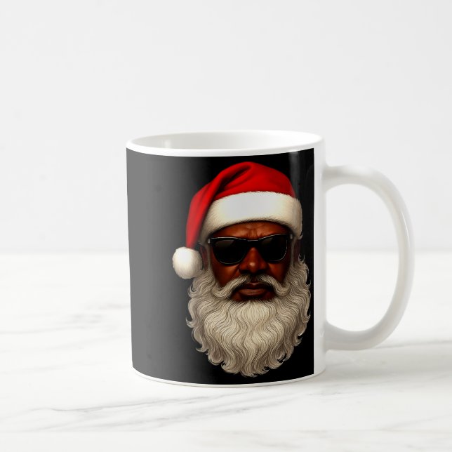 Caneca De Café African American Santa Christmas Pajama Cool Black (Direita)