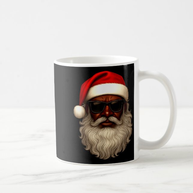 Caneca De Café African American Santa Christmas Pajama Cool Black (Direita)