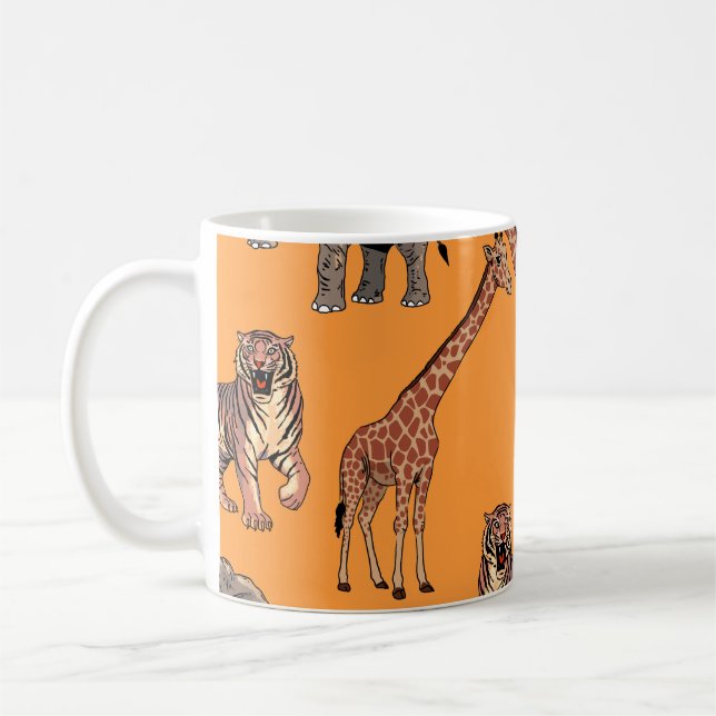 Caneca De Café African Animal Pattern (Esquerda)