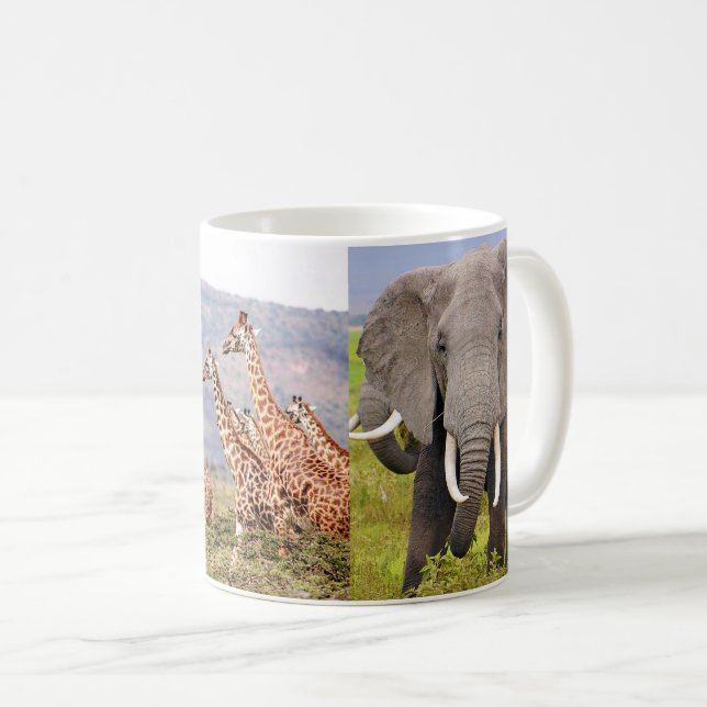 Caneca De Café African Animals (Frente Esquerda)