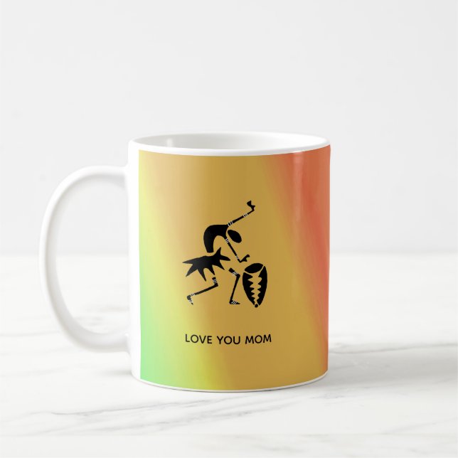 Caneca De Café African Art, Silhouette Dancer Colorful (Esquerda)