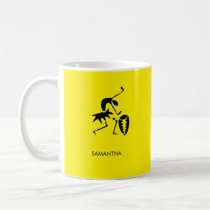 Caneca De Café African Art, Silhouette Dancer Colorful