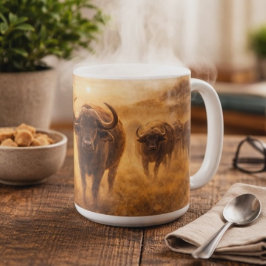 Caneca De Café African Buffalo Herd Strength & Unity Wildlife Art