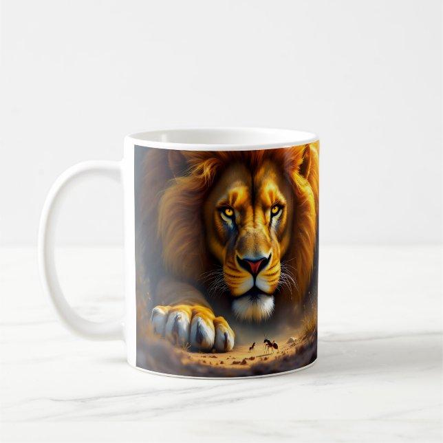 Caneca De Café African Lion and Elephant Wildlife Mug (Esquerda)