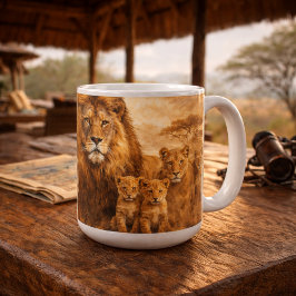 Caneca De Café African Lion Pride | Majestic Wildlife Safari
