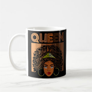 Caneca De Café Afro Black Melanin Queen Roupa Afro-Americano