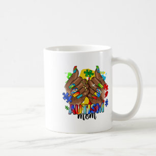 Caneca De Café Afro Black Nail Autismo Mãe Autismo Dia 20