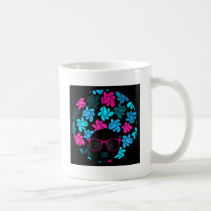 Caneca De Café Afro Diva Turquesa & Rosa Quente