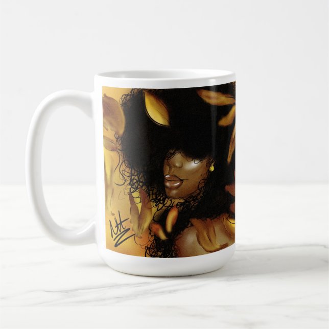 Caneca De Café Afro (Folhas) (Esquerda)
