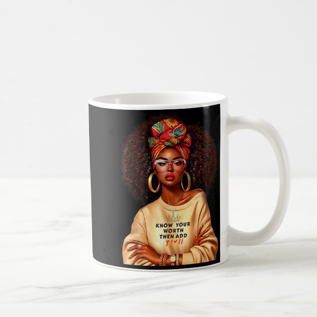 Caneca De Café Afro Queen Black Woman African Melanin Black Histo (Direita)