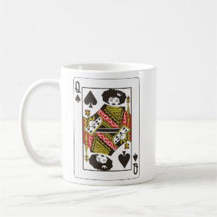 Caneca De Café Afro Rainha dos Espadas Rainha Negra do Cartão Esp