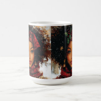Caneca De Café Afrocentric Queen Brilho de Inverno – Arte de Feri