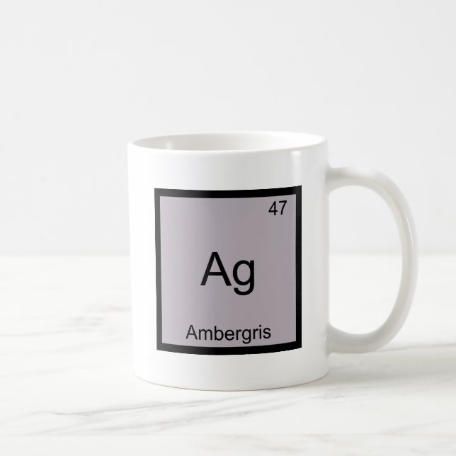 Caneca De Café Ag - Âmbar Gris Camiseta de Química Engraçada Símb (Direita)