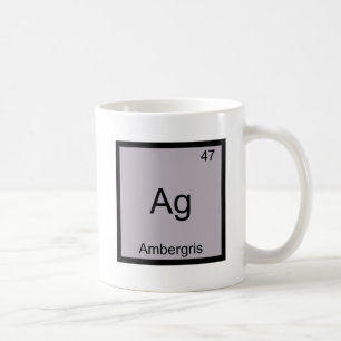Caneca De Café Ag - Ambergris - Símbolo de Elemento Químico Funny