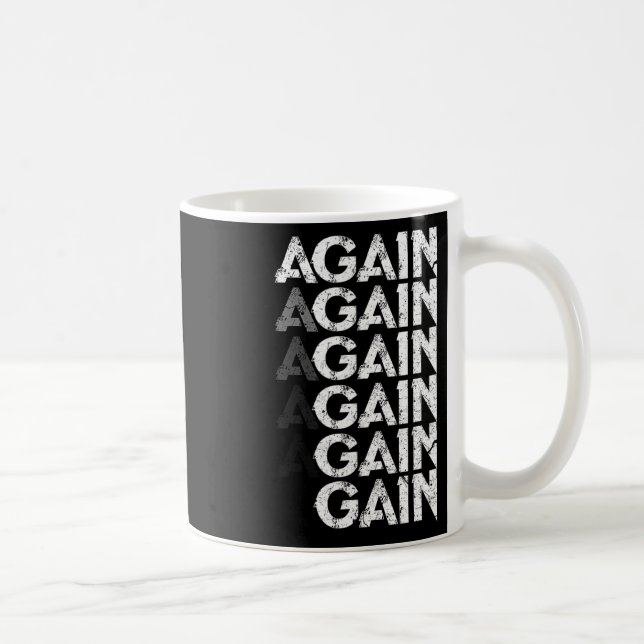 Caneca De Café Again Gain Funny Bodybuilding Gym Workout Gift  (Direita)