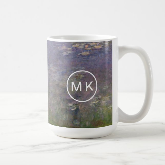 Caneca De Café Agapanthus dos lírios de água de Claude Monet | (Direita)