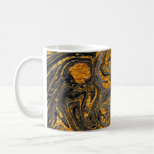 Caneca De Café Agate Crystal. Suminagashi Moderno Futuro. Swir