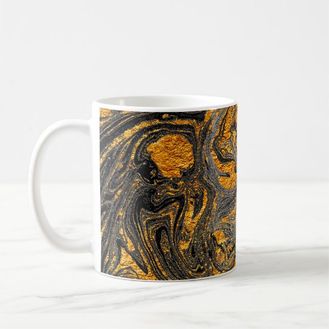 Caneca De Café Agate Crystal. Suminagashi Moderno Futuro. Swir (Esquerda)