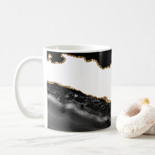 Caneca De Café Agate Marbado Faux Na moda, pedra de luxo Dourado