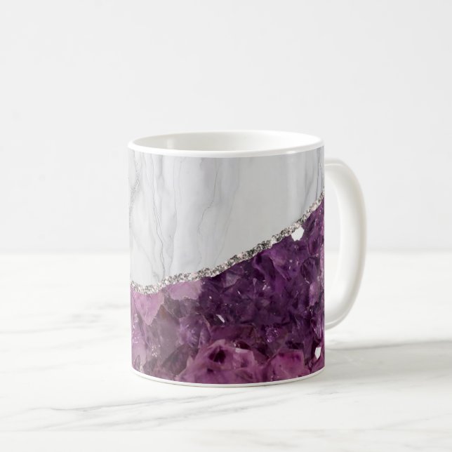 Caneca De Café Agato Preto Gilberto Marble Branco (Frente Esquerda)