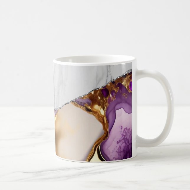 Caneca De Café Agato Preto Gilberto Marble Branco (Direita)